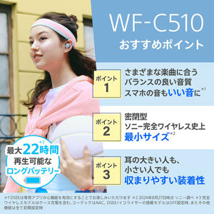 sony ソニー　WF-C510　独立型　ワイヤレスイヤホン